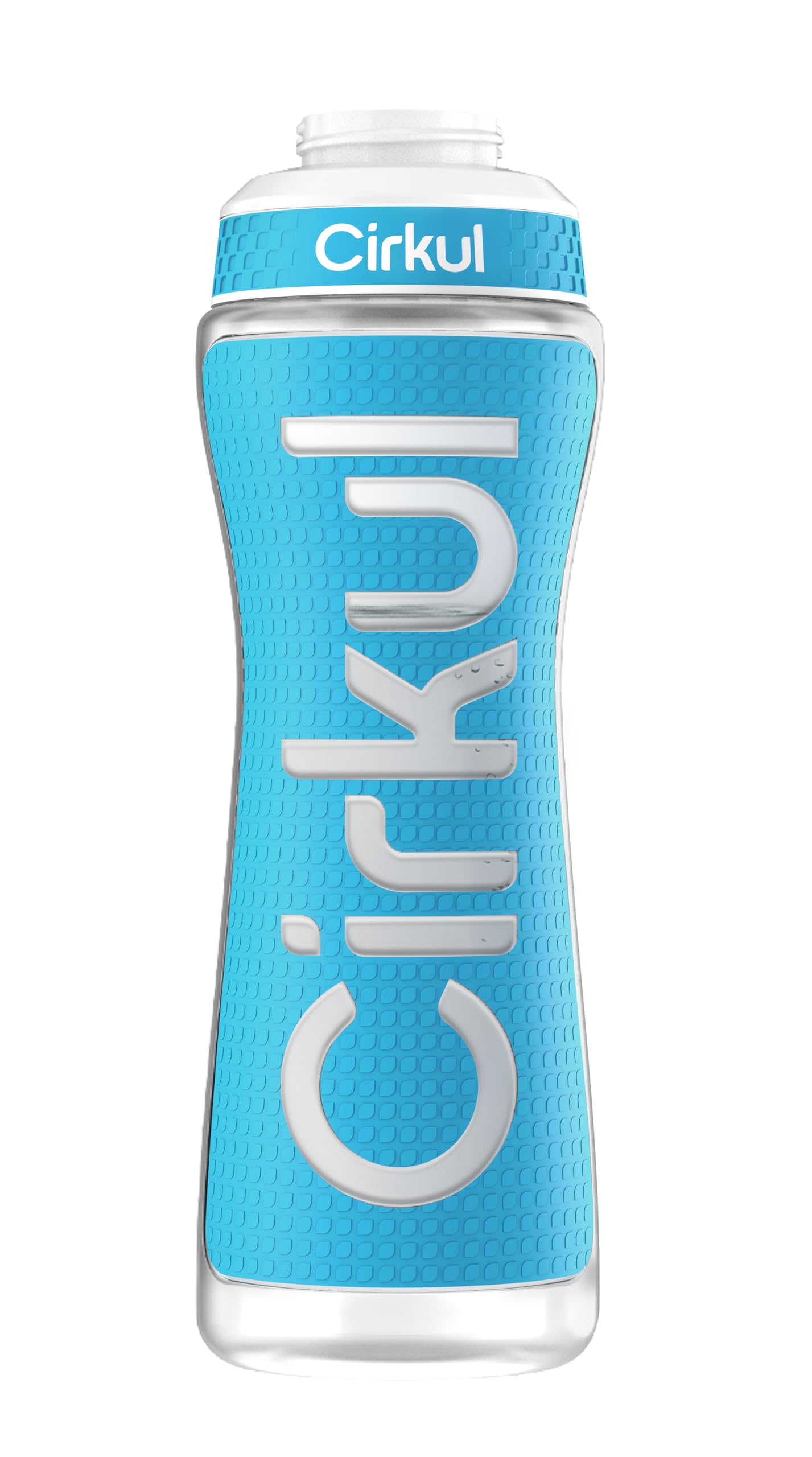 Cirkul22oz. Blue Plastic Grip Squeeze Water Bottle & Sport Lid, BPA-Free, Non-Slip Design for Gym, Biking & Sports
