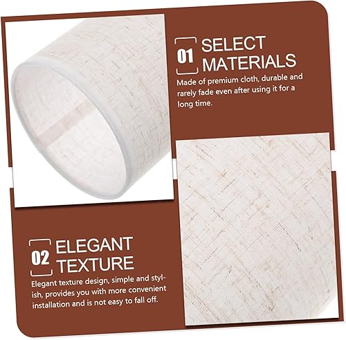 Miniatura 3 de Ciieeo Lámpara de mesa, pantalla de lino, pantalla de lámpara de pared, pantallas de lámparas para lámpara de mesa, lámpara cilíndrica, pantalla de