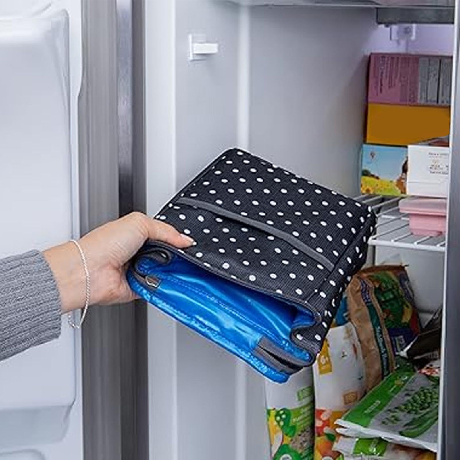 Sac de rangement pour lait maternel, sac isotherme pour bouteille, sac isotherme double congélateur pour bouteille de lait maternel refroidisseur de avec pack de glace, poignée à boucle, sac