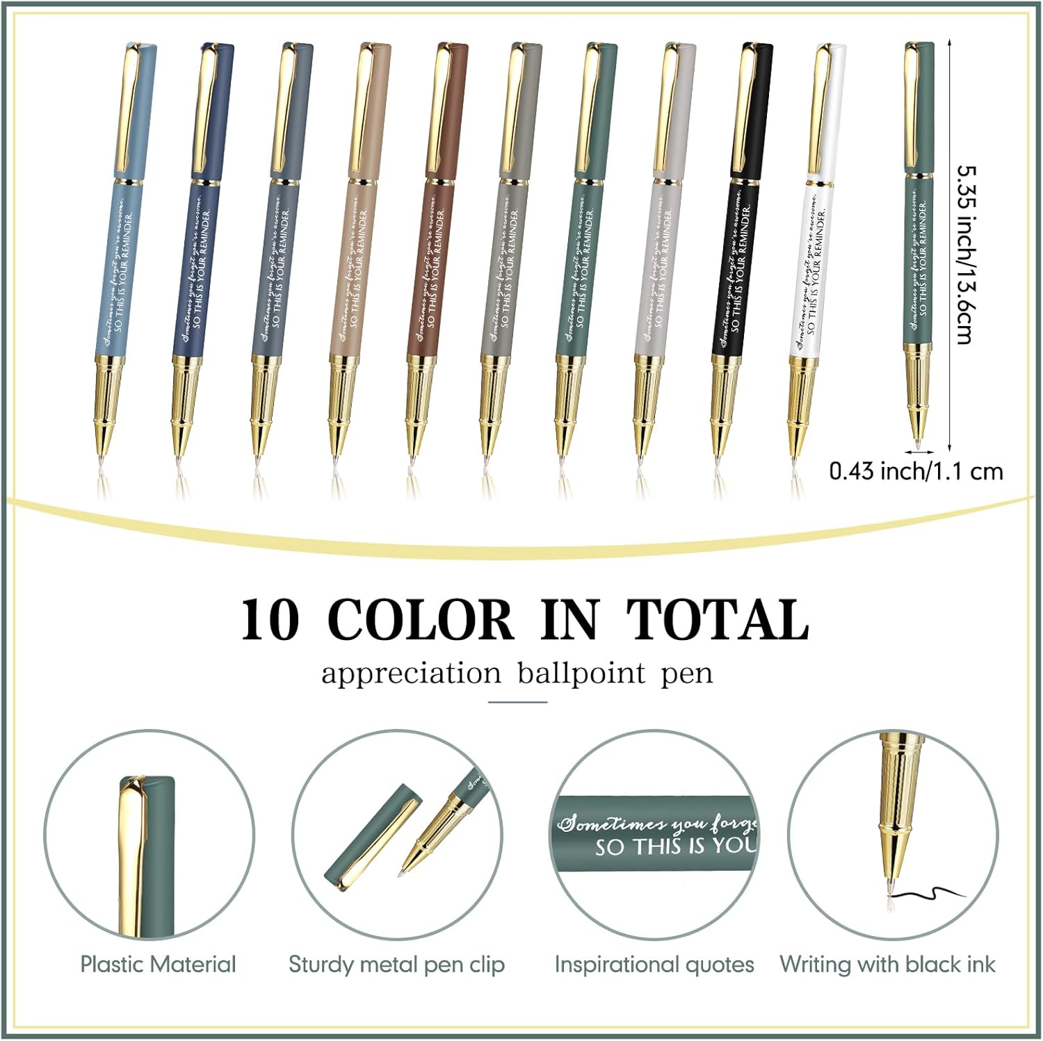 PerKoop 30 Sets Thank You Gifts Inspirational Ballpoint Pen with Box Employee Appreciation Gift Pen Bulk for Doctor Volunteer Dispatcher Secretary Nurse Teacher Office Staff (Modern Colors,Sometimes)