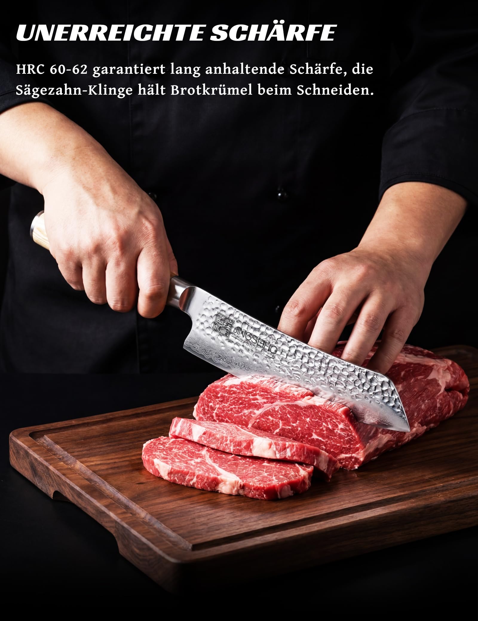 Japanisches Santokumesser,18 cm VG-10 Aus Echtem 67-Lagigem Damaststahl, Schärfe und Schnitthaltigkeit Kochmesser, Ideal Für Den Hausgebrauch und Als Geschenk
