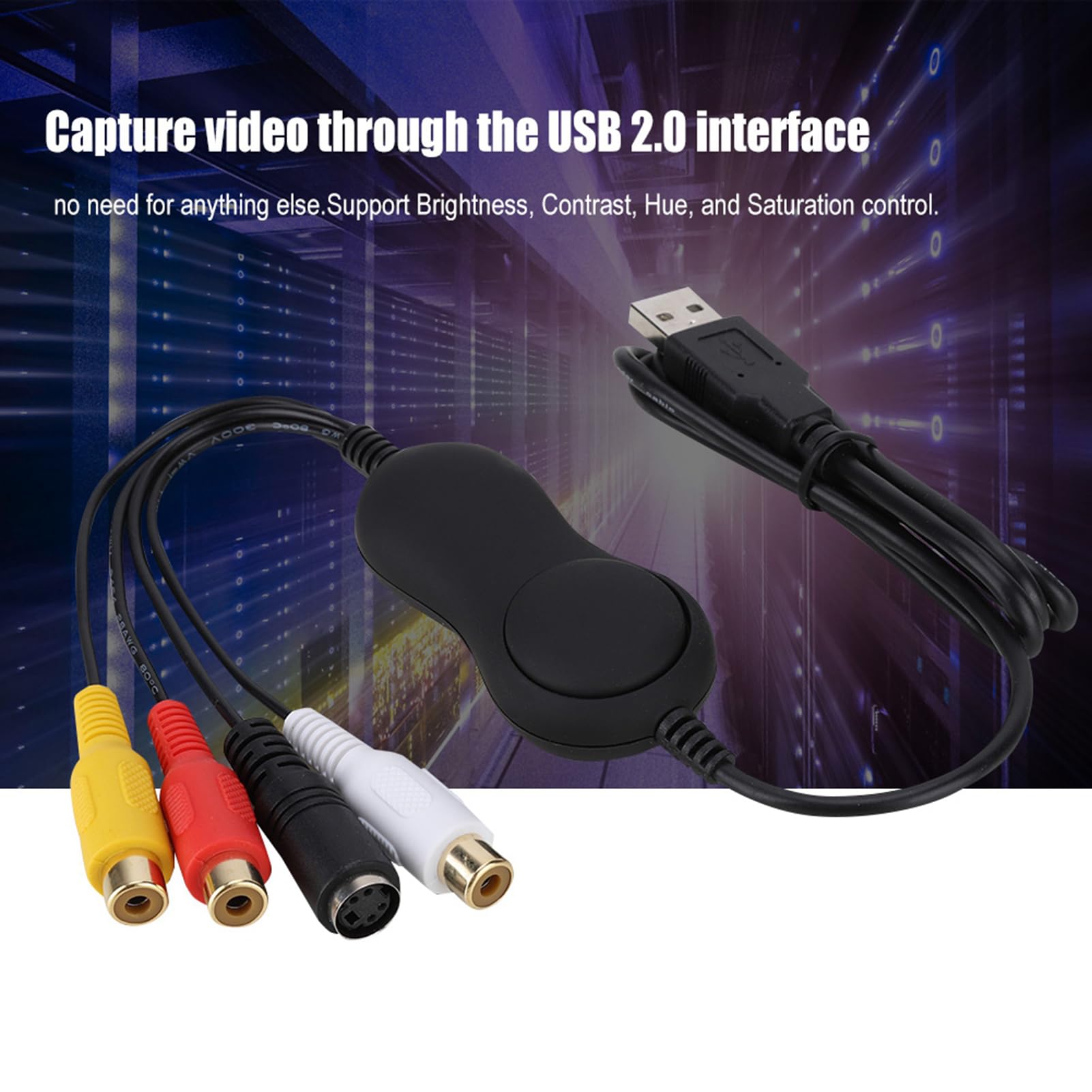 Topiky Karta do przechwytywania gier, na USB 2.0 analogowy adapter do chwytania wideo 1080P HD rejestrator kompatybilny z systemami dla Mac, dla Linux