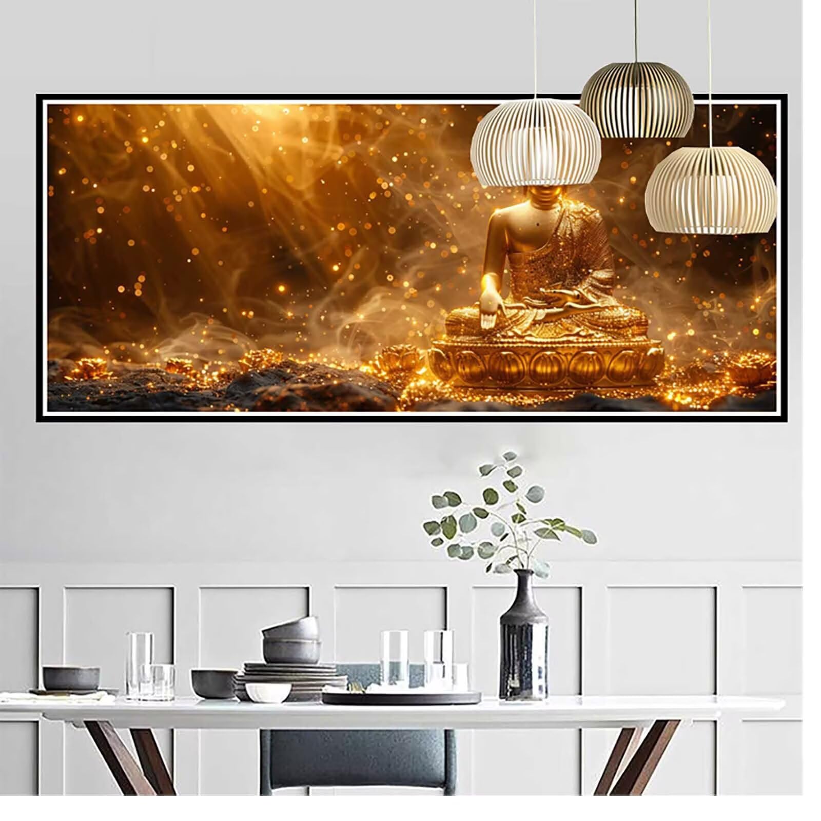 Zen Diamond Painting 90 x 180 cm, Dream Diamond Painting dla dorosłych, dla początkujących, 5D "zrób to sam", okrągłe, pełne wiertło, mozaika, zestaw do majsterkowania, dekoracja pokoju, dekoracja