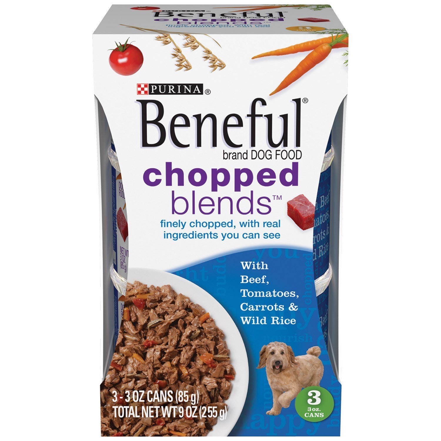 Chopped Blends with Beef, Tomatoes, Carrots and Wild Rice; 9 Ounce (Pack of 8)