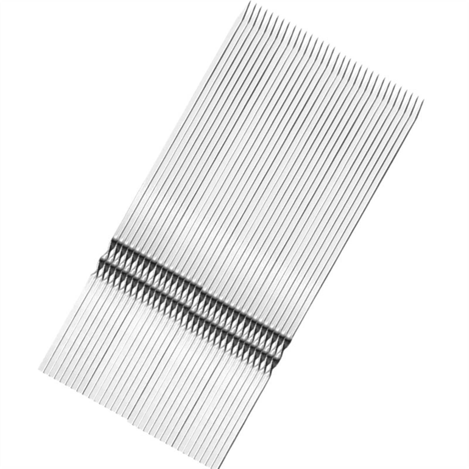 HMTE 10 UNIDS Reutilizable Plano Acero Inoxidable Barbacoa Brochetas BBQ Aguja Palo Al Aire Libre Interior Camping Picnic Herramienta para Hornear Suministros De Cocina (Color : 10PCS) (10pcs)