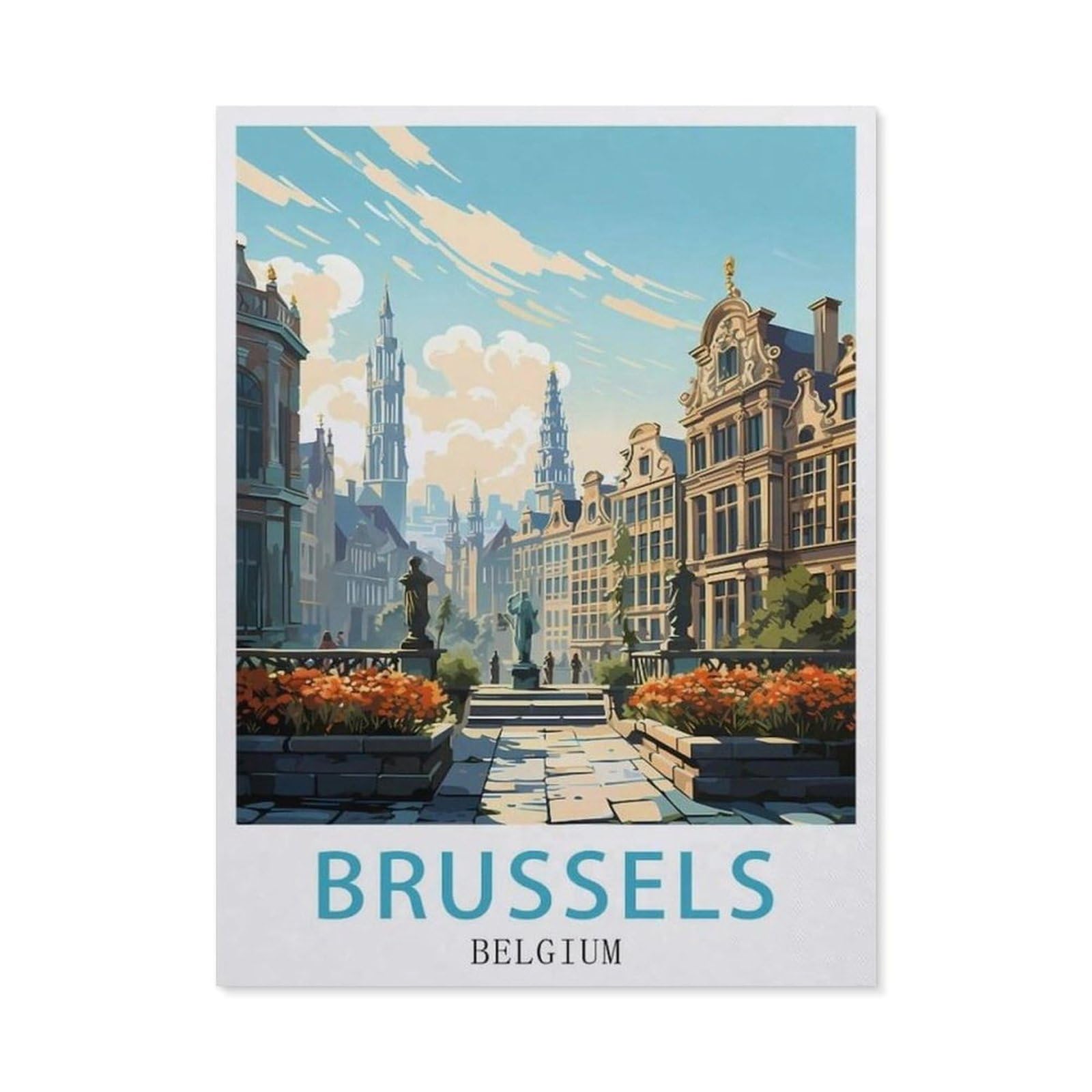 Pgcksk A27 Diy Diamond Painting，Brussels Belgium，Cross Stitch Full Drill 5D Embroidery Mosaic Wall Decor Art（40 X 50 Cm/15.74 X 19.68 Inches）-Ev39