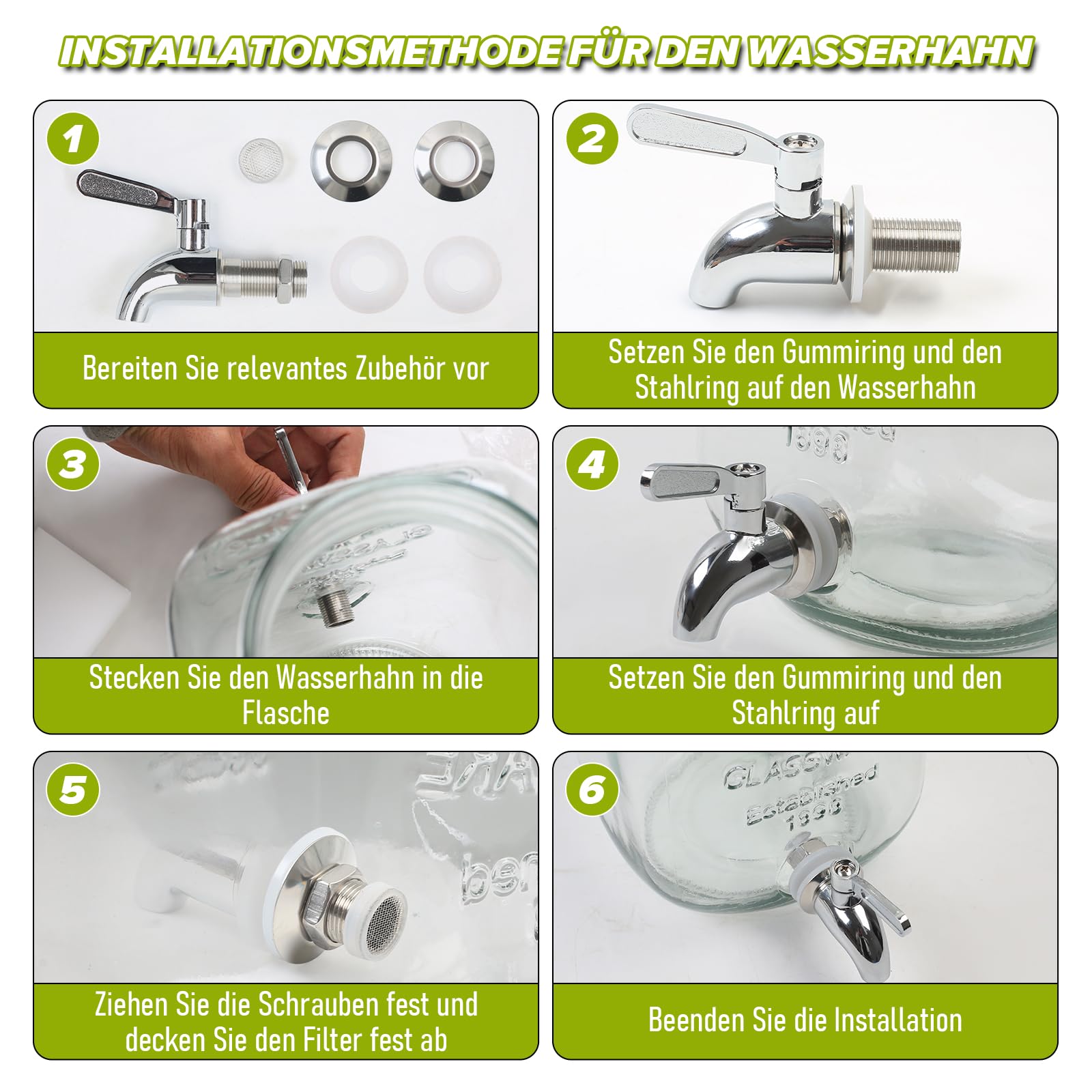 Dispenser Bevande In Vetro 4 Litri - Con Rubinetto Acciaio Inox, Per Feste E Eventi - Foto 6