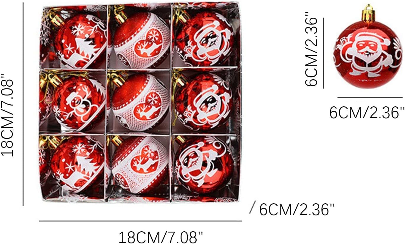 Palline Di Natale Vacanze Set Di 9 Palline Ornamenti Per Appendere L'albero Natale E Infrangibili. Natalizi Decorazione Con Decorazioni Natalizie(Rose gold)