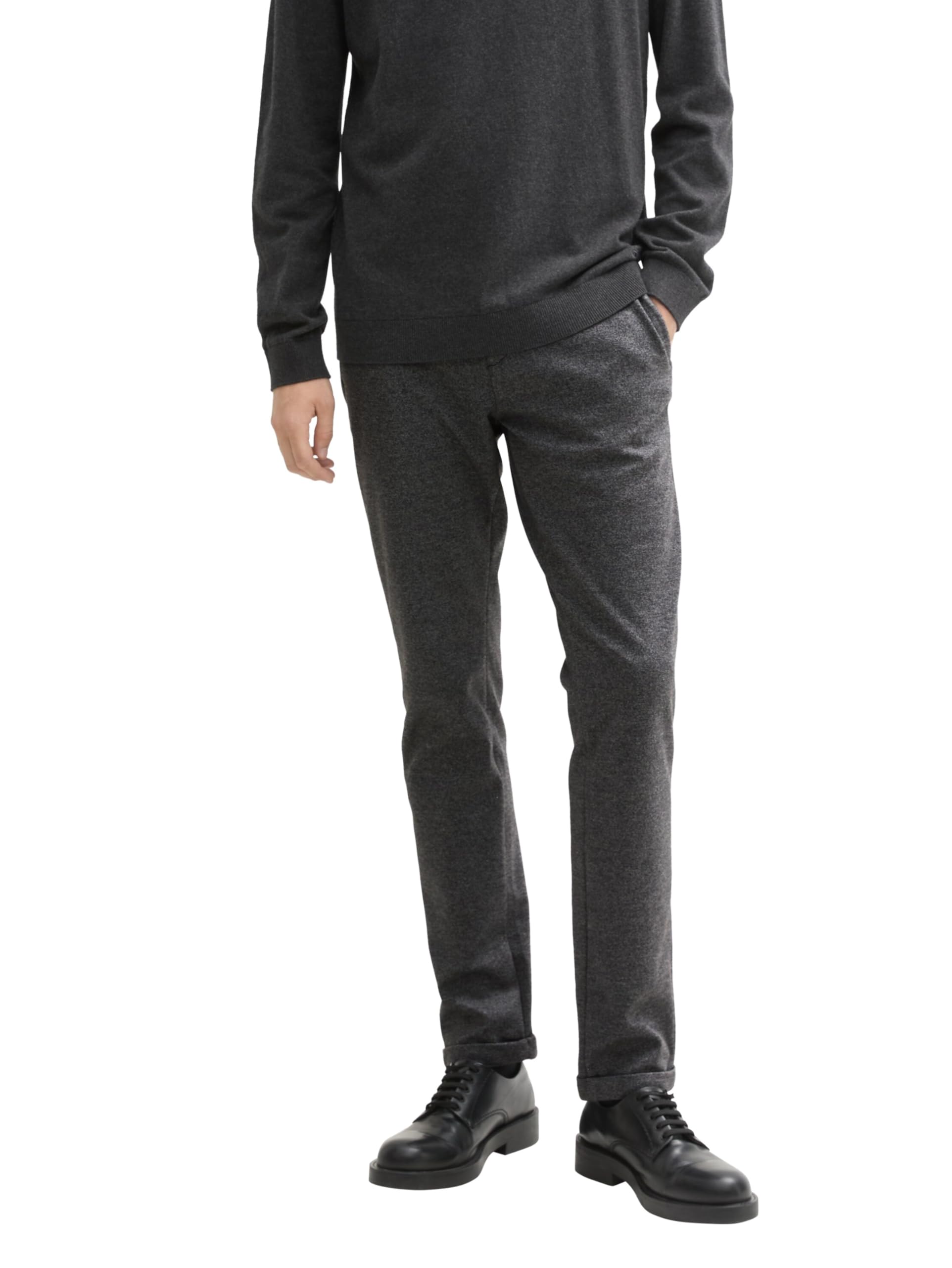 TOM TAILOR Herren Jersey Travis Slim Fit Chino Hose, 36764 - Black White Salt N Pepper, 31/32