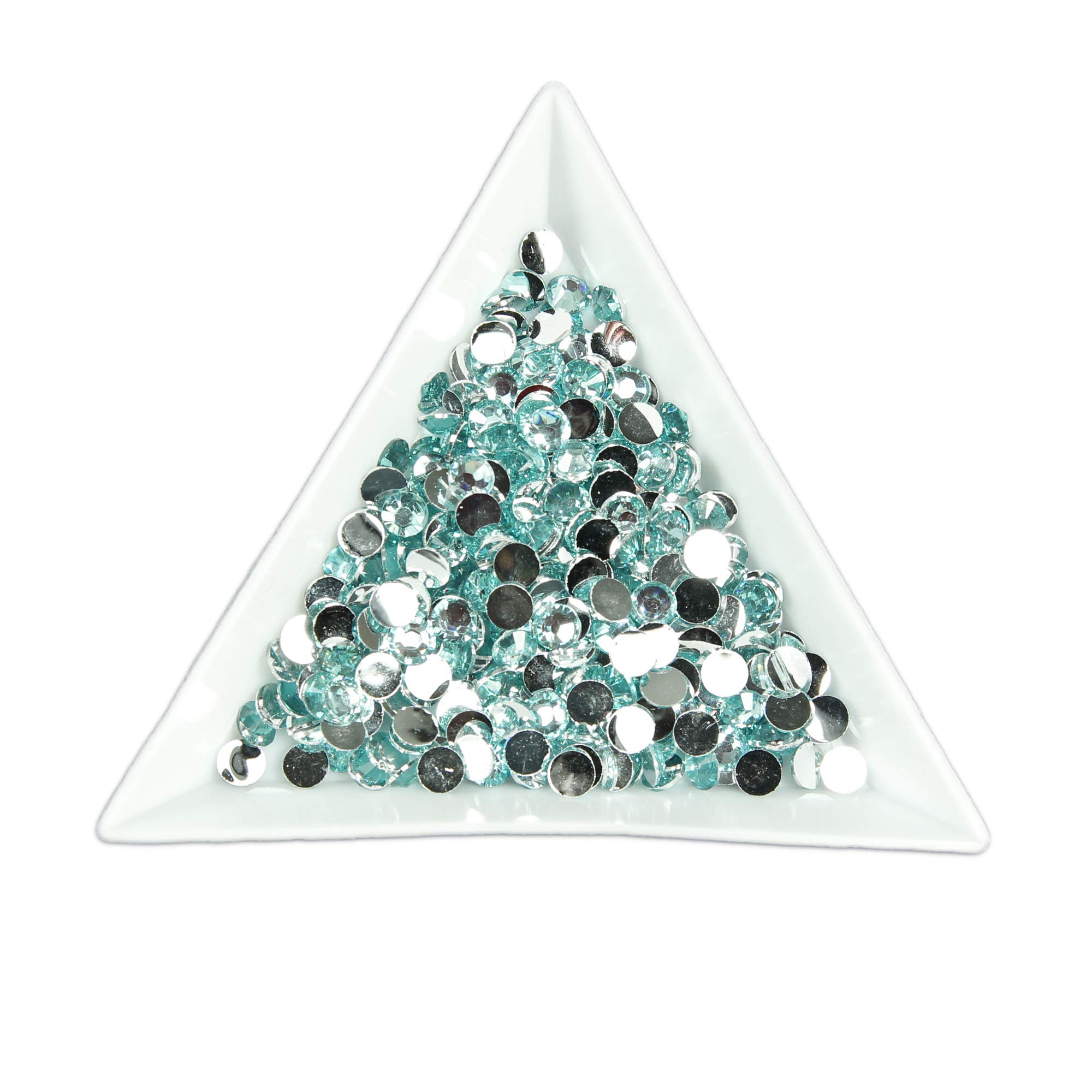 500pcs 5mm Flat Back Resin Rhinestones Bling Crystal Diamantes for Nail Art & Craft (5mm, Aquamarine)