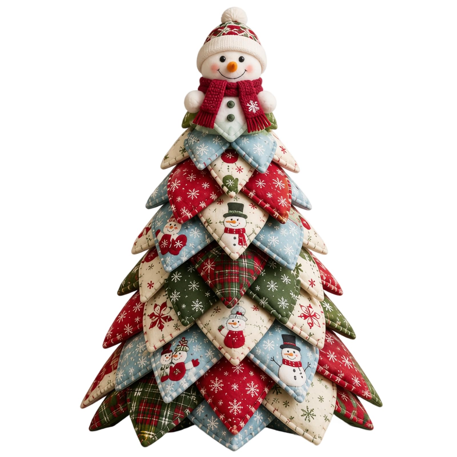 DIY Christmas Quilted Fabric Tree Kit Xmas Patchwork Kits for Beginners（E）