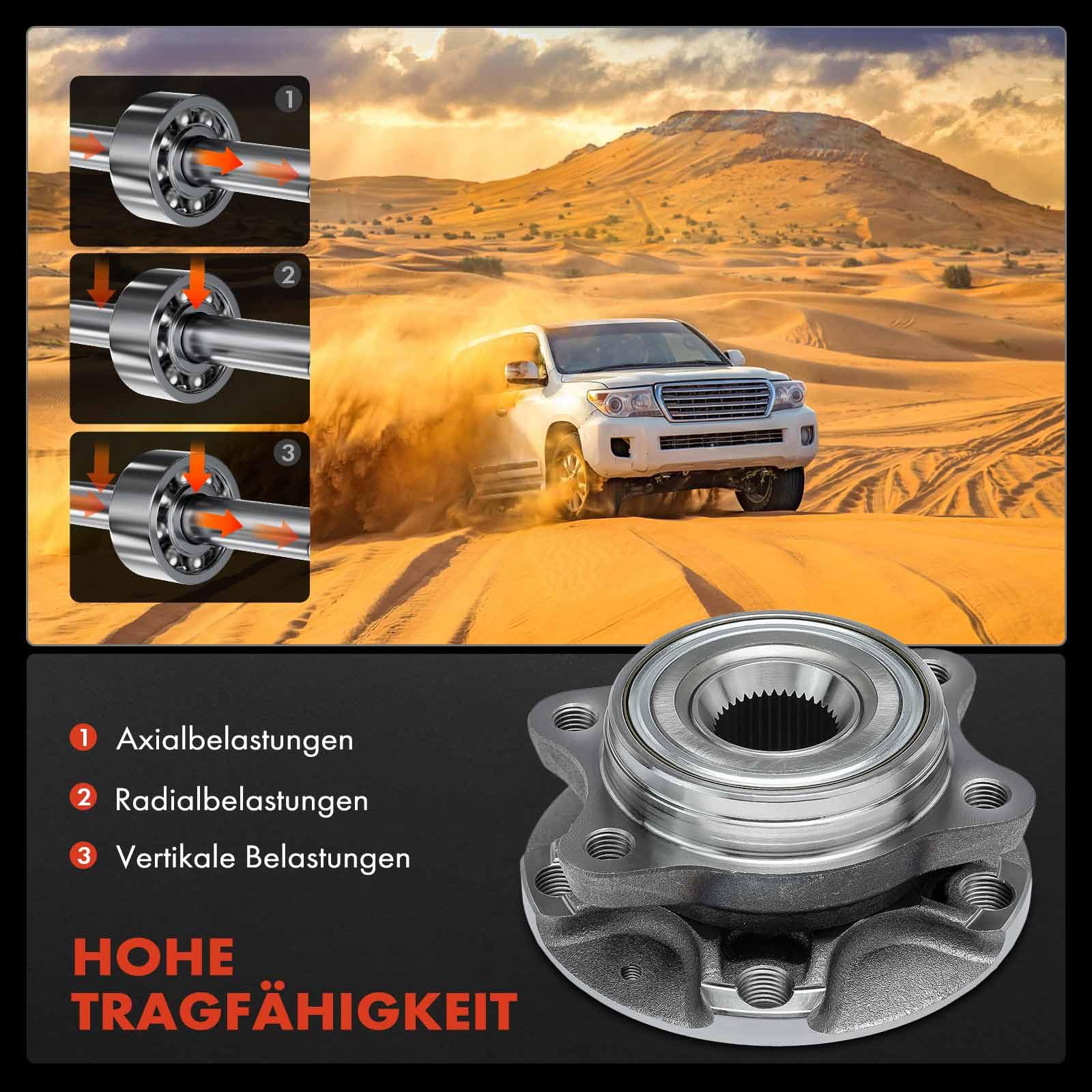 Frankberg 2x Radnabe Radlagersatz Vorderachse Kompatibel mit A4 8E2 8EC A4 Avant 8D5 8E5 8ED A4 Cabriolet 8H7 8HE A6 4B2 Exeo P.a.s.s.a.t Variant Replace# 8E0498625B