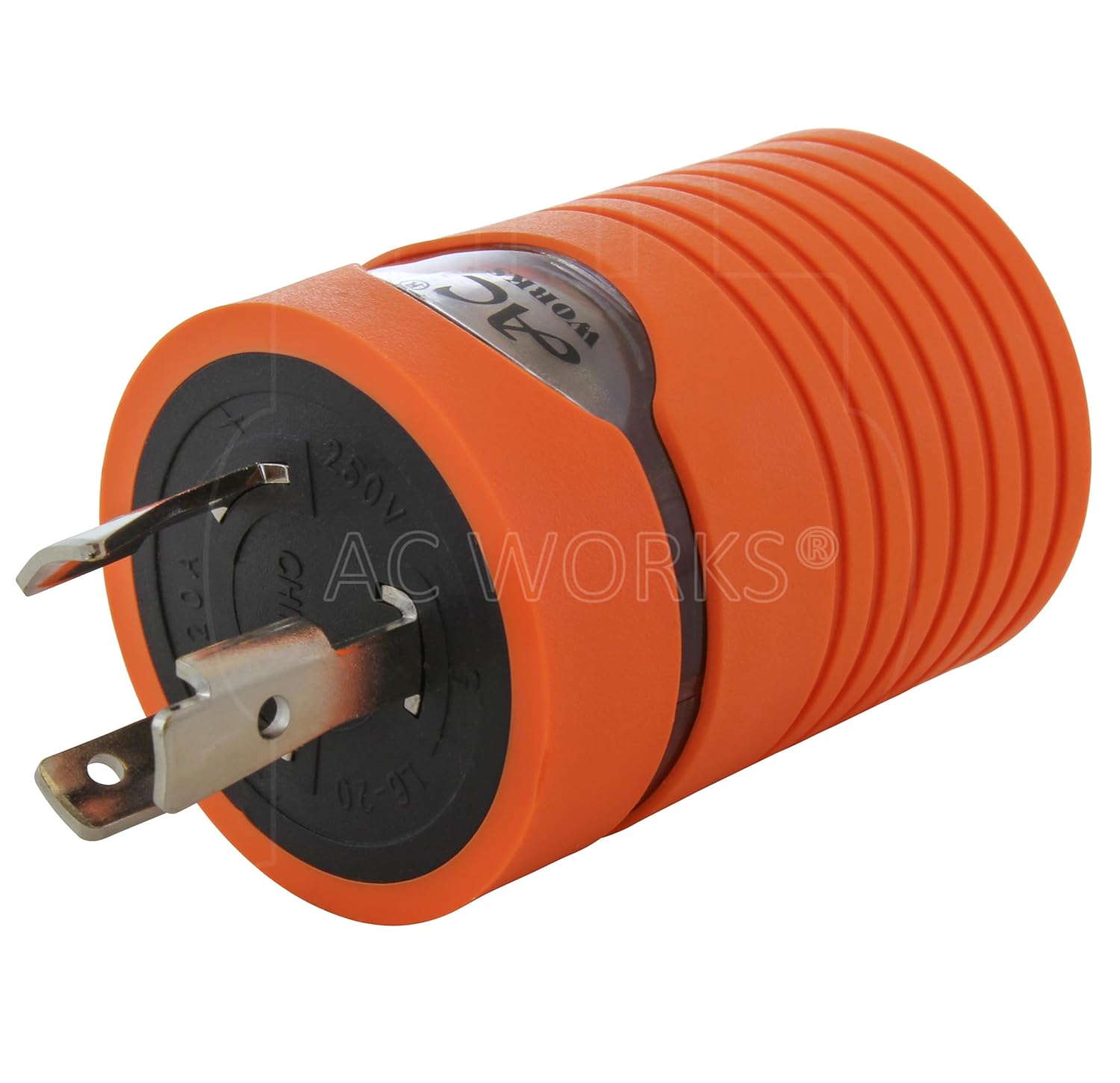 AC WORKS [ADL620L1420] Locking Adapter L6-20P 20Amp 250Volt Locking Plug to 4-Prong 20Amp L14-20R Adapter