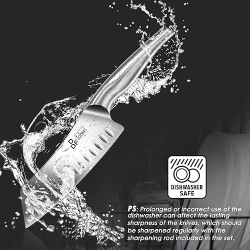 Miniatura 4 de Juego de Cuchillos de Cocina con Bloque, DDF iohEF 16 PCS Juego de Cuchillos para Cocina con Bloque de Acero Inoxidable Japonés, Juego de Cuchillos