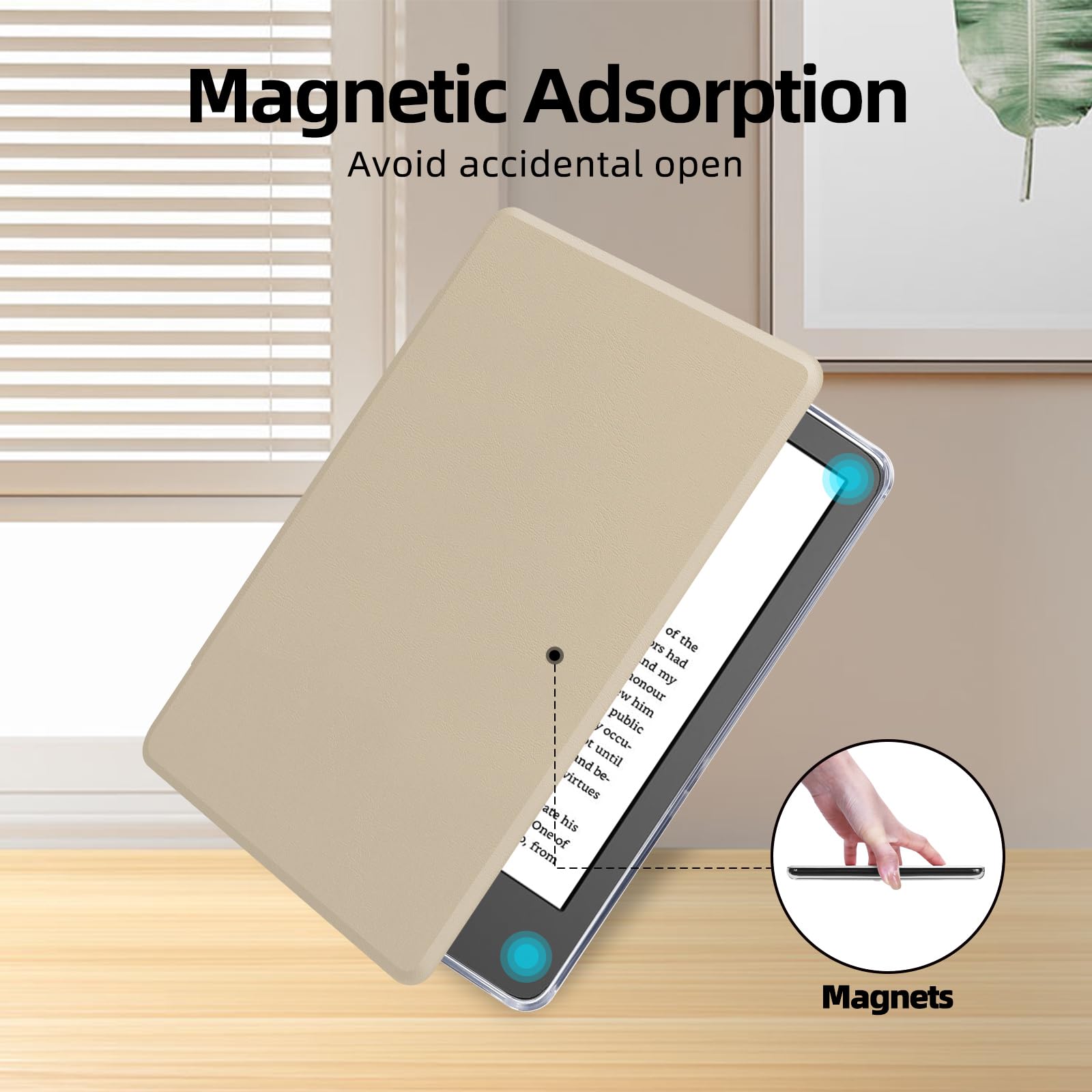 Schutzhülle mit Handschlaufe für Kindle Paperwhite (10. Generation 2018, Modell Nr. PQ94WIF), PU-Lederhülle und transparente harte Rückseite, automatische Sleep/Wake-Funktion, Haferkaffee
