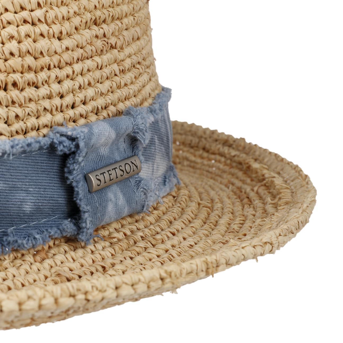 Stetson Madison Sombrero Fedora Rafia con Banda de Tela Unisex Primavera Verano