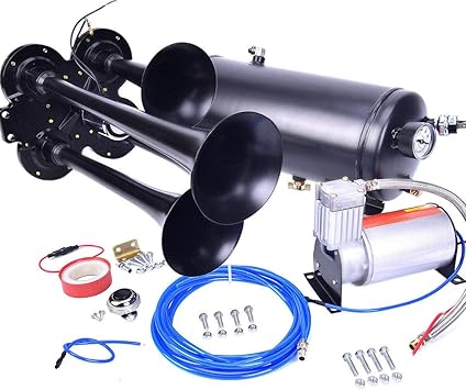 Generic 4-trumpet air horn kit delivering 150 dB with included horn switch