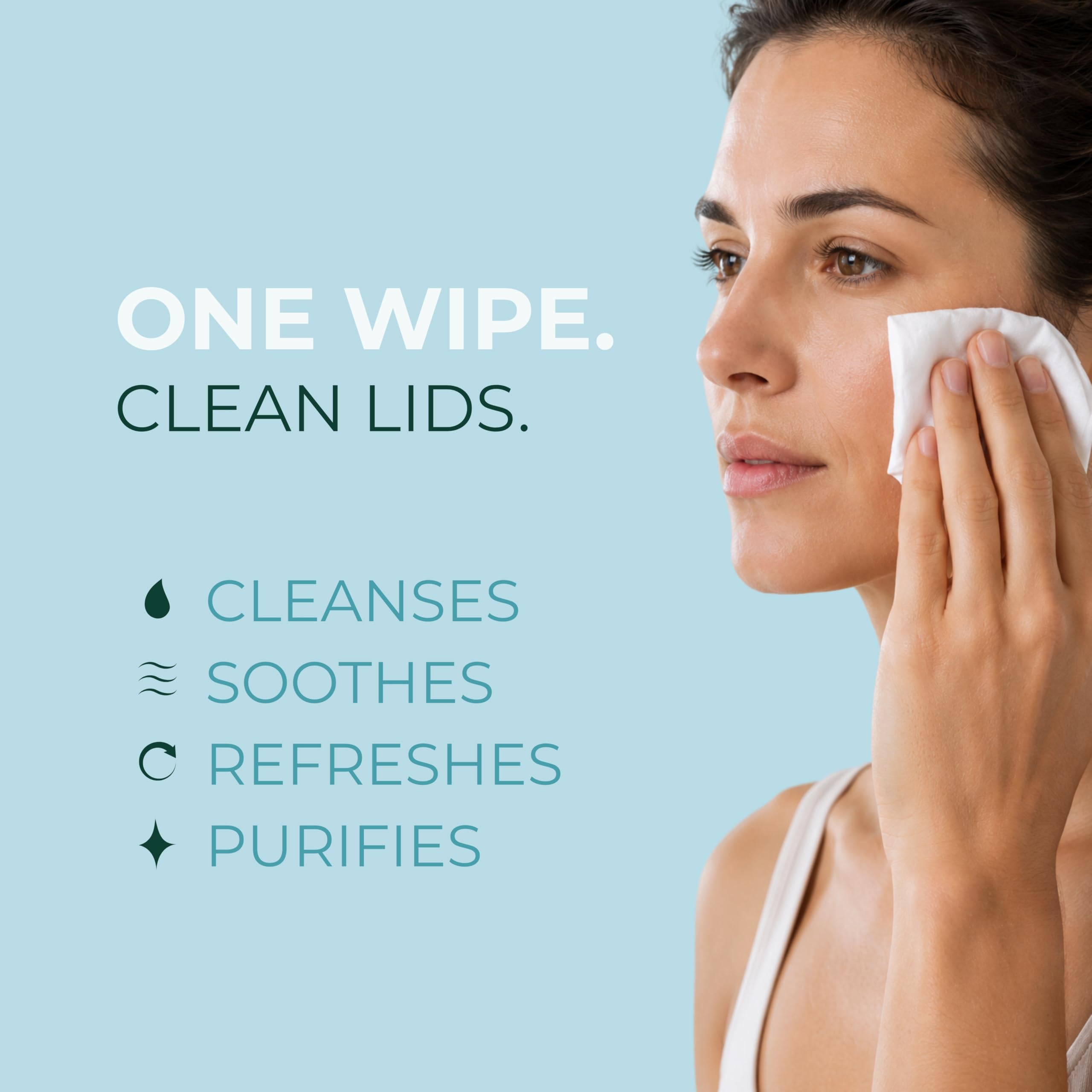 NOVEHA Lingettes nettoyantes pour paupières et cils | Lingettes nettoyantes pour les paupières et les cils, apaisantes pour les yeux sensibles, (60 paquets de 3)