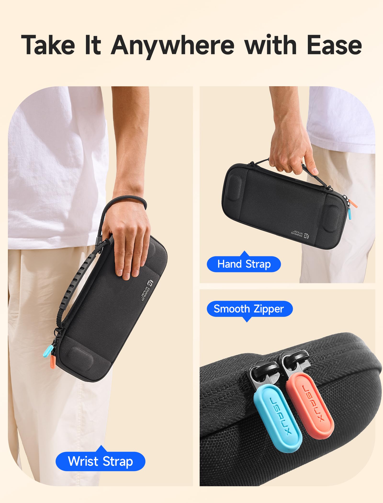 JSAUX Custodia Slim da Trasporto per Switch 2 (2025), Custodia Rigida Protettiva con 12 Scomparti per Cartucce di Gioco, Custodia Portaoggetti da Viaggio Portatile BG0133