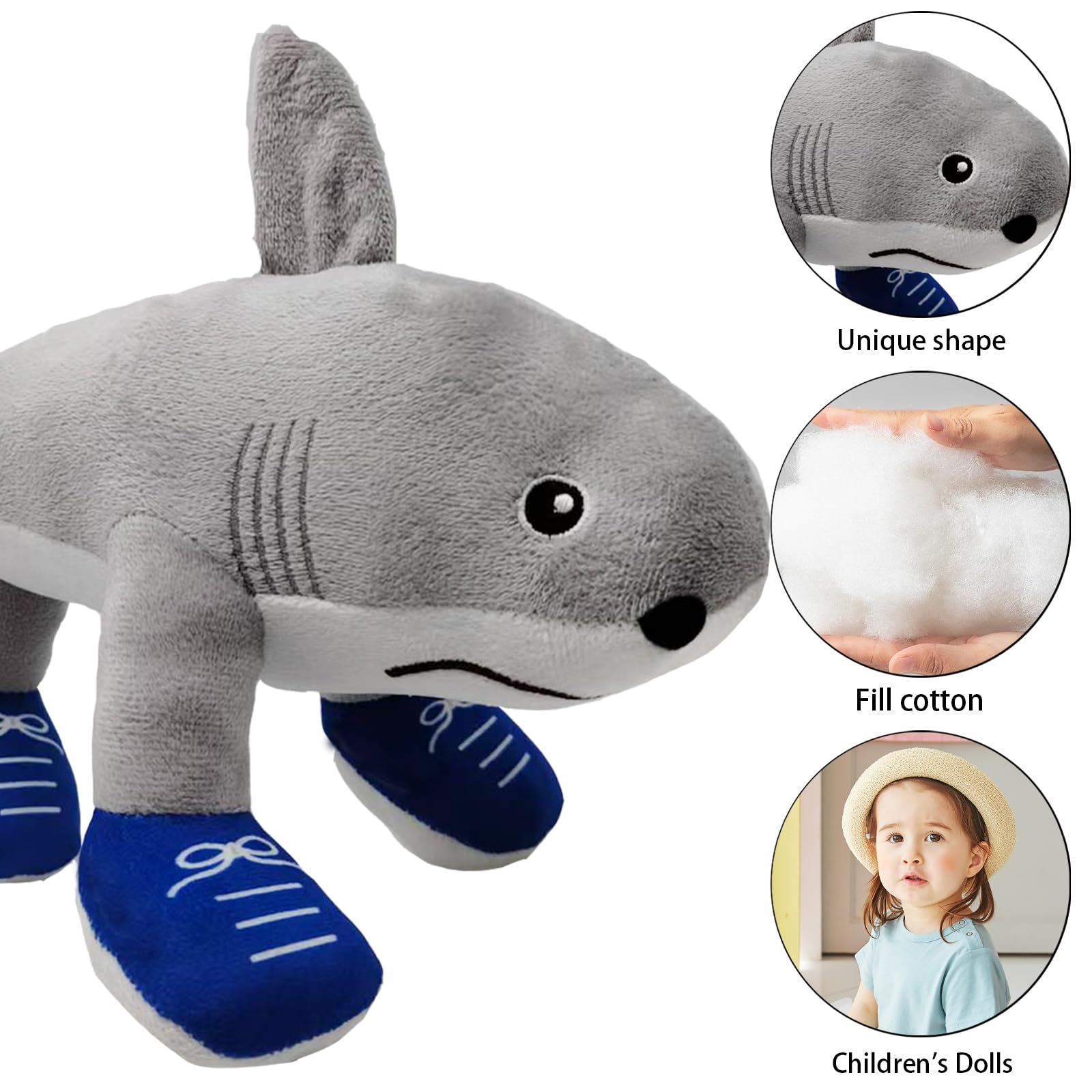 CWENDANER Tralalero Tralala Plush (35 cm) Italian Brain, morbido peluche per bambini, regalo di compleanno e personaggio da collezione (triplo squalo)