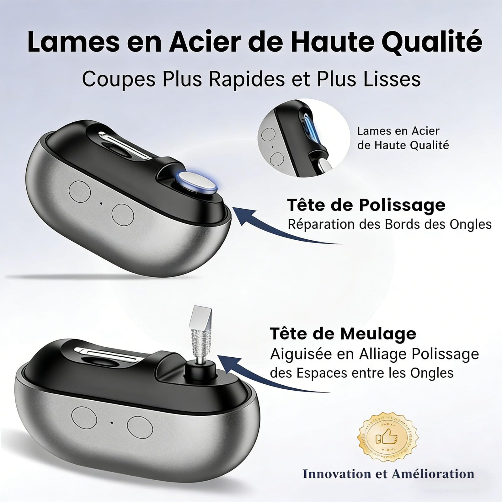 Coupe Ongles Électrique Pied et Main, Pour Ongle Durs et Épais，Rose