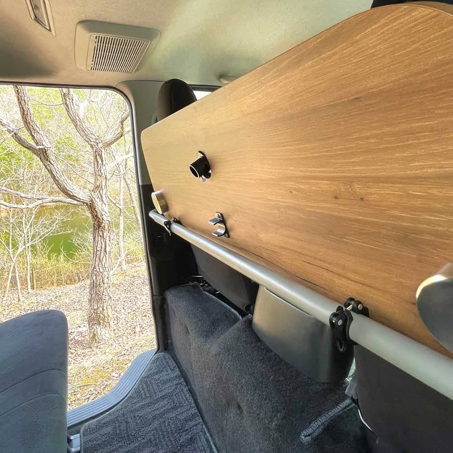 ハイエース木製アウトドアテーブル カップホルダー付き ハイエースセカンドテーブル 1100×300 カップホルダー付き(中央