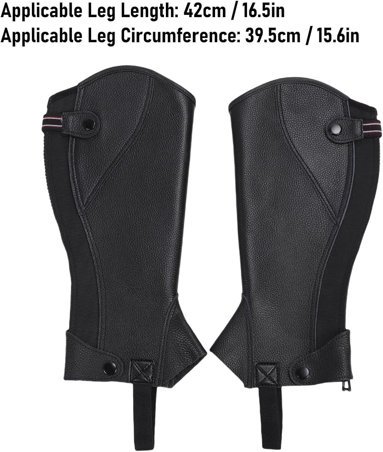 Generic 1ペアユニセックスソフトレザージップアップ乗馬の子供たちは、乗馬のためのハーフチャップ 快適な牛レザージップアップエ