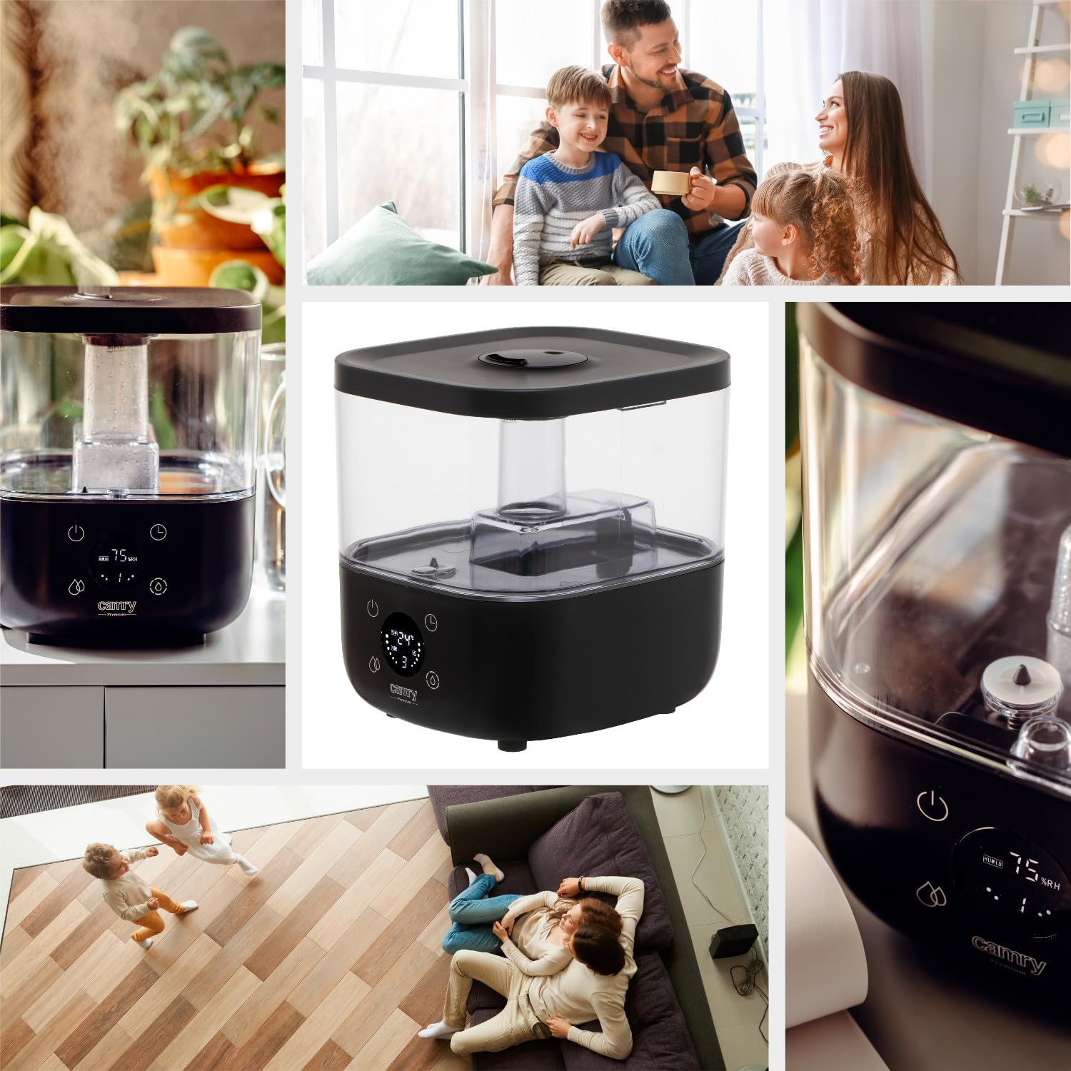 ADLER Camry umidificatore ad ultrasuoni, capacità 5 L, prestazione di umidificazione 100-260 ml/h