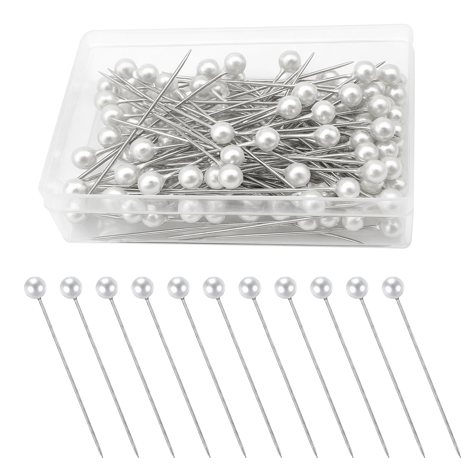 Pack of 400 White Pearl Pins with Round Faux Pearl Head, Straight Pins with Head for Sewing, Tailoring Jewellery and DIY Crafts. Ideal for Wedding Decorations, Pearl Flowers and Sewing Projects