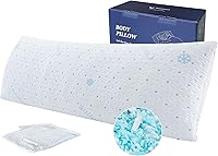 Dreamood Cooling Body Pillow: Adjustable Shredded Memory Foam, Double-Sided Washable Cover, 20x54 Inch for Pregnancy & Side Sleepers