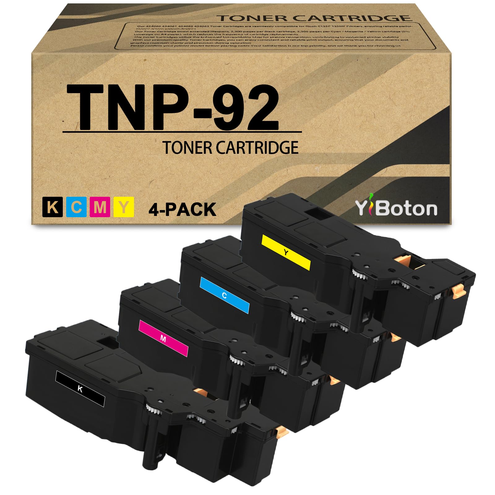 Compatible with Konica Minolta Bizhub C3120 TNP-92 Toner Cartridge | Replacement for Konica TNP92K TNP92C TNP92M TNP92Y Set Suitable for Konica Minolta Bizhub C3120i Printer (4 Pack)