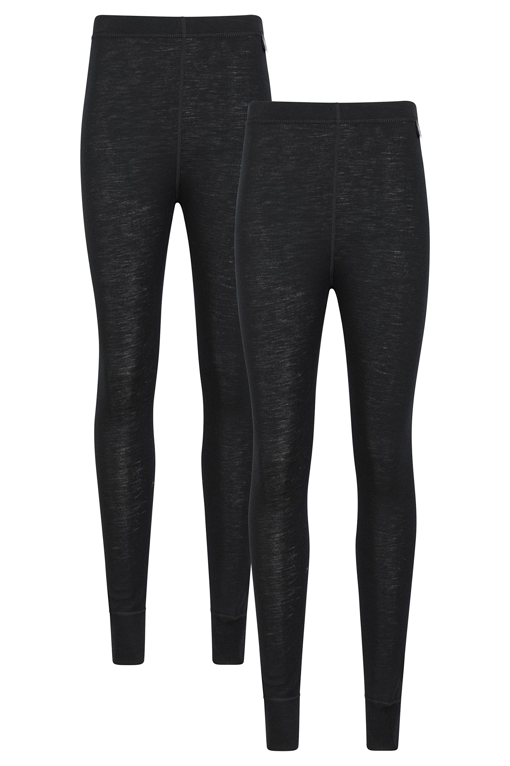 Mountain Warehouse Women's Black (Multipack) Merino Baselayer Pants 2-Pack - Elastic Waistband, Breathable, Moisture Wick Leggings - Best For Autumn, Winter, Outdoors & Travelling 22