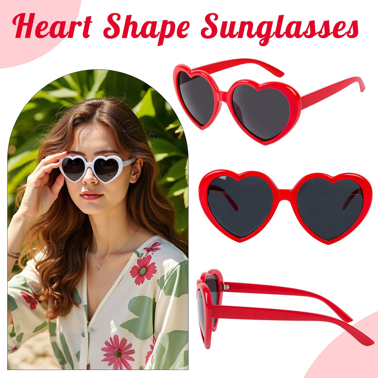 Heart Sunglasses for Women Men Fashion Lovely Shaped Sunglasses Vintage Cute Sun Glasses for Women - Image 3
