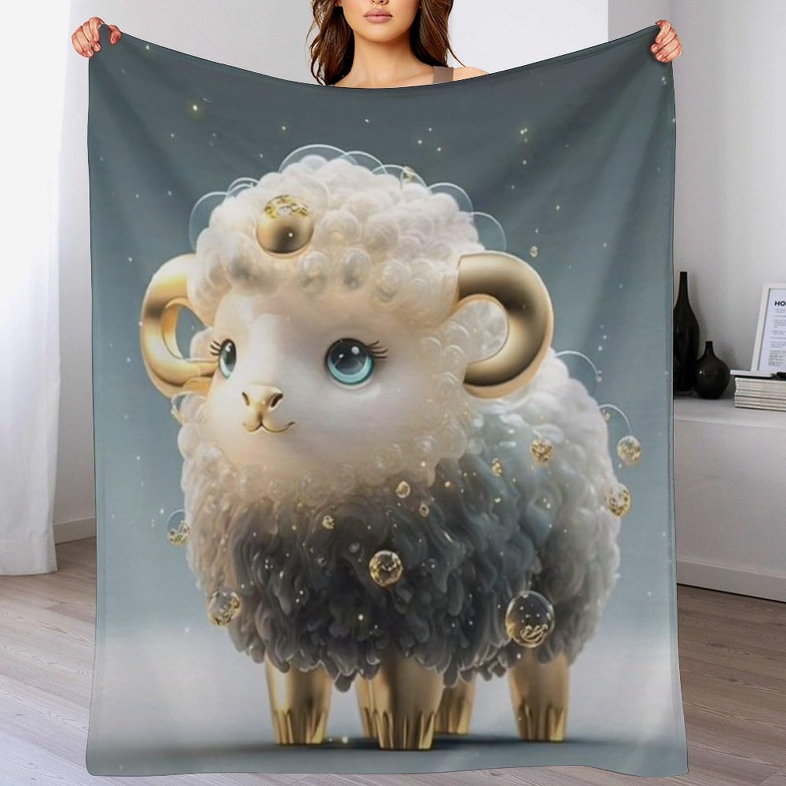 Couverture peluche mouton haut de gamme, plaid doux lit et canapé-lit