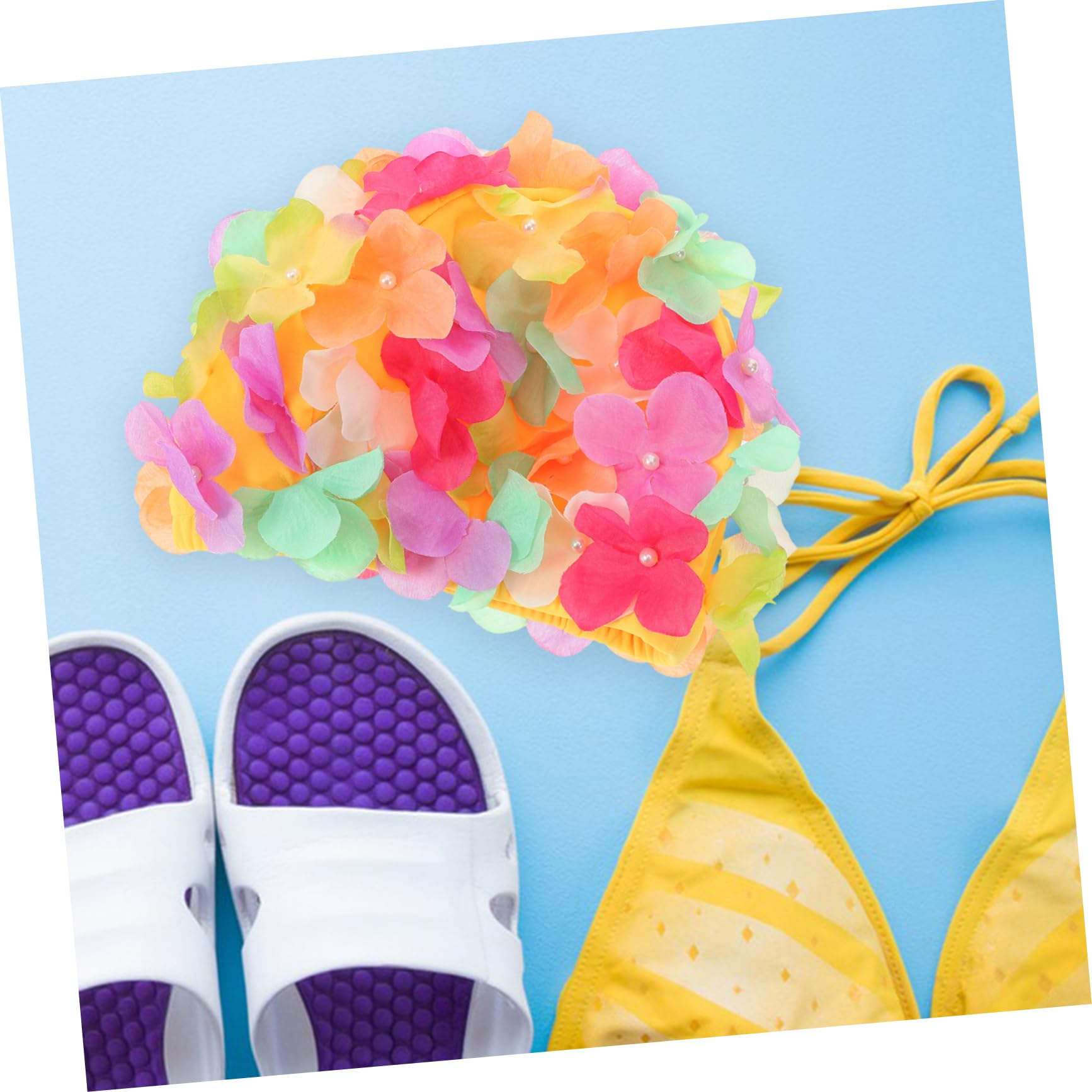 SUPVOX Gorro de natación Gorro de baño Gorro de Piscina Sol Divertido Floral Nadar Sombreros Mujeres Sombreros de natación Resistentes al Desgaste Gorros de Natacion Profesional Nylon