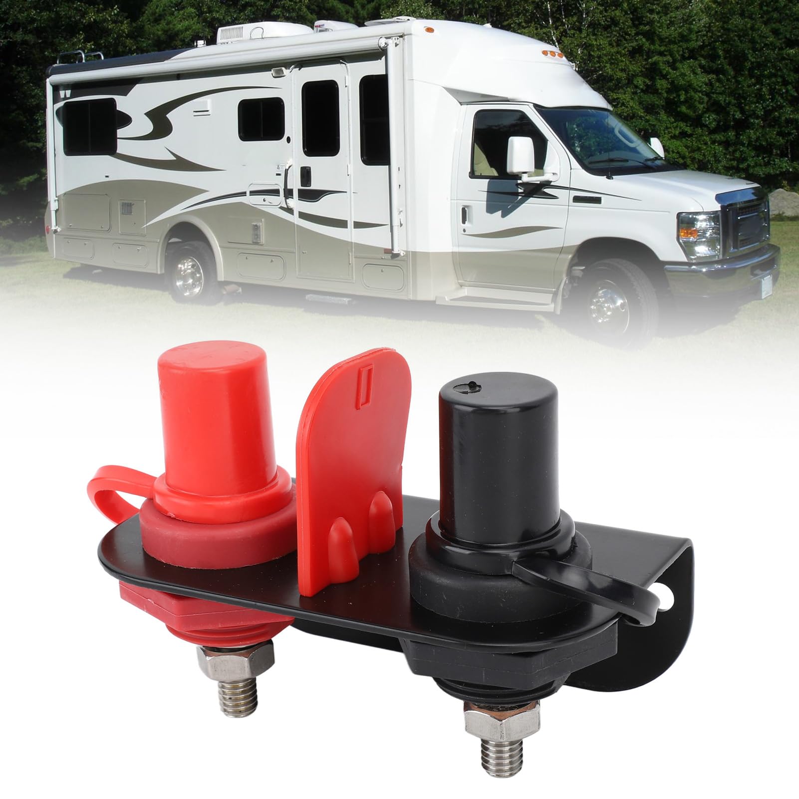Bornes de Batterie, Bornes de Batterie à Distance de Voiture DC 12 V M10x2 Kit de Relocalisation de Poteau de Saut de Batterie pour UTV ATV Voiture Camions RV Tracteur Tondeuse