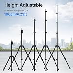 Ulanzi TT43 190cm Light Stand Extendable Photography, Adjustable 6.23ft Aluminum Tripod, Reversible Portable Studio Tripod for Continute Output Lighting, Strobe Light, Webcams, Cameras