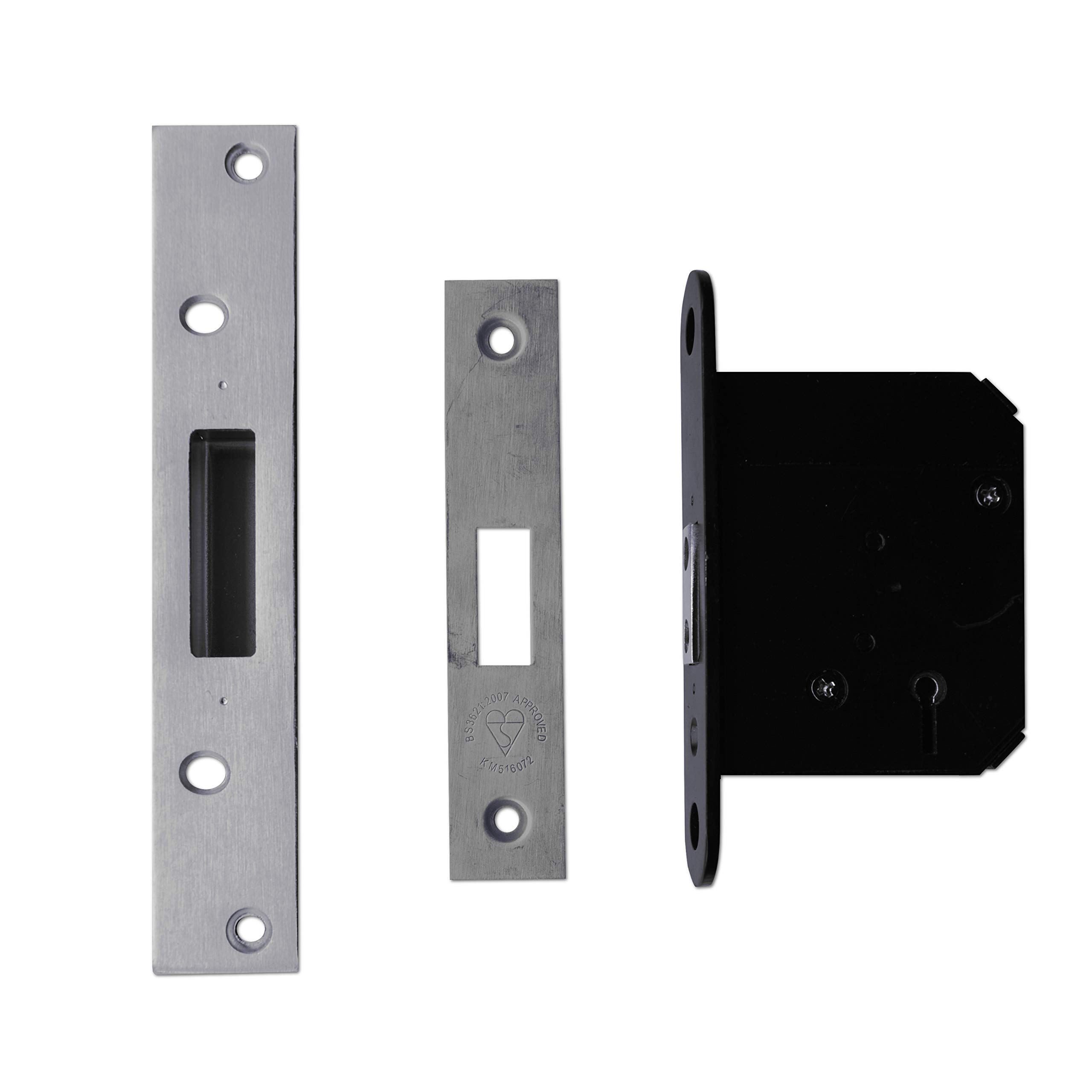 Asec Vital Bs 5 Lever Mortice Deadlock - 75Mm Stainless Satin Aluminium