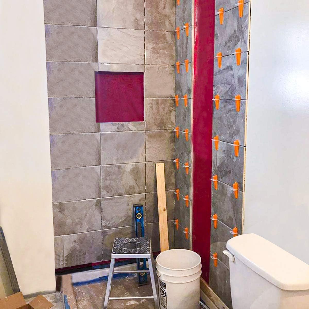 Sistema de nivelación de azulejos de 1/8 pulgadas, 4000 piezas, espaciador nivelador de azulejos, sistema de nivelación de azulejos para azulejos de cerámica y piedra, fácil instalación (4000, 1/8