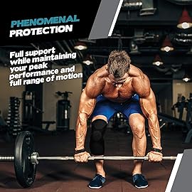 POWERLIX Knee Compression Sleeve - Best Knee Brace for Men & Women - Knee Support for Running, Basketball, Weightlifting, Gym, Workout, Sports, (Black, Large)