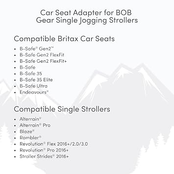BOB Gear Single Jogging Stroller Adapter for Select Britax Infant Car Seats