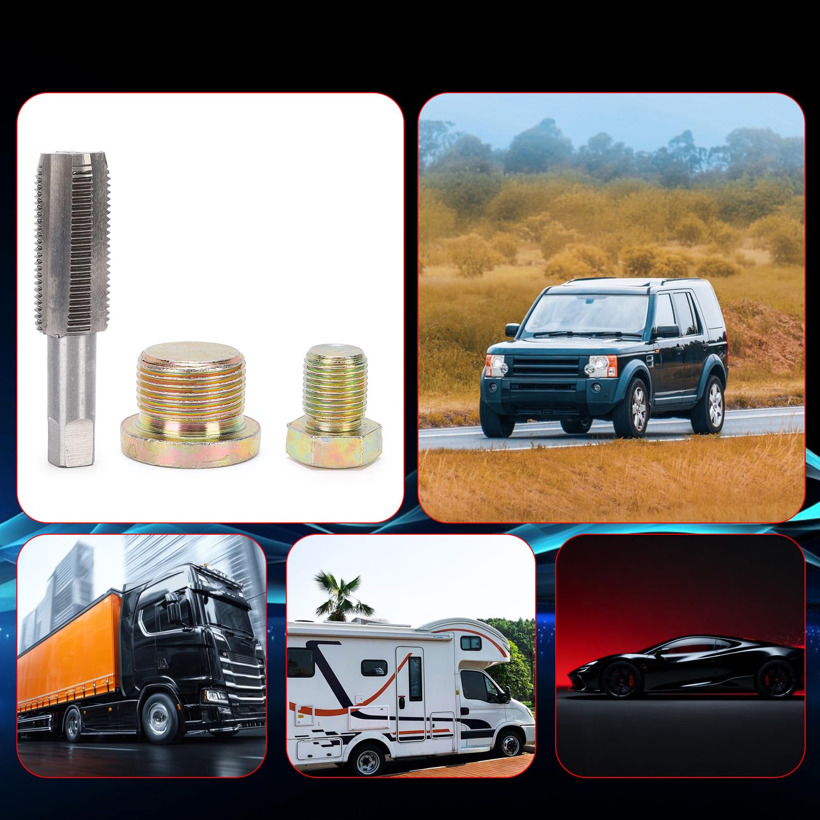 Jiawu Kit di Riparazione del Tappo di Scarico della Coppa Dell'olio Set di Strumenti di Riparazione della Filettatura Durevole per la Manutenzione Dell'Auto Dell'olio Motore per la Maggior Parte
