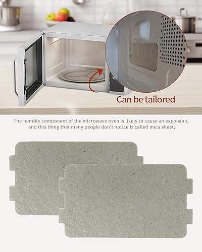 Miniatura 5 de 2 cubiertas de guía de ondas, hoja universal de placa de mica para horno de microondas, 4.606 in x 2.520 in, accesorio de repuesto para el hogar,
