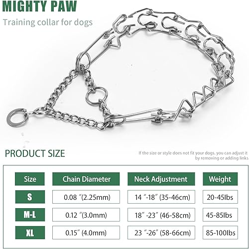 Miniatura 2 de Collar de entrenamiento de perro de acero inoxidable ajustable para perros con anillo giratorio de 0.866 x 0.118 in (tamaño del cuello hasta 18