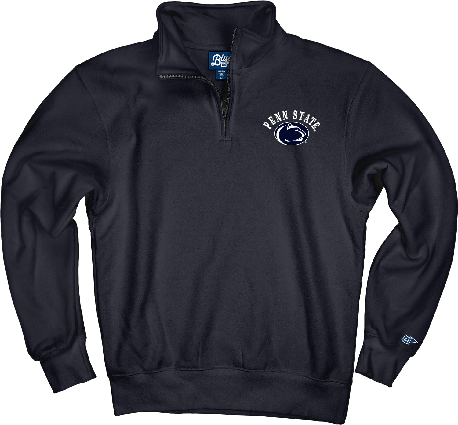 Blue 84 Standard NCAA Officially Licensed Quarter Zip Sweatshirt Left Chest Logo Team Color