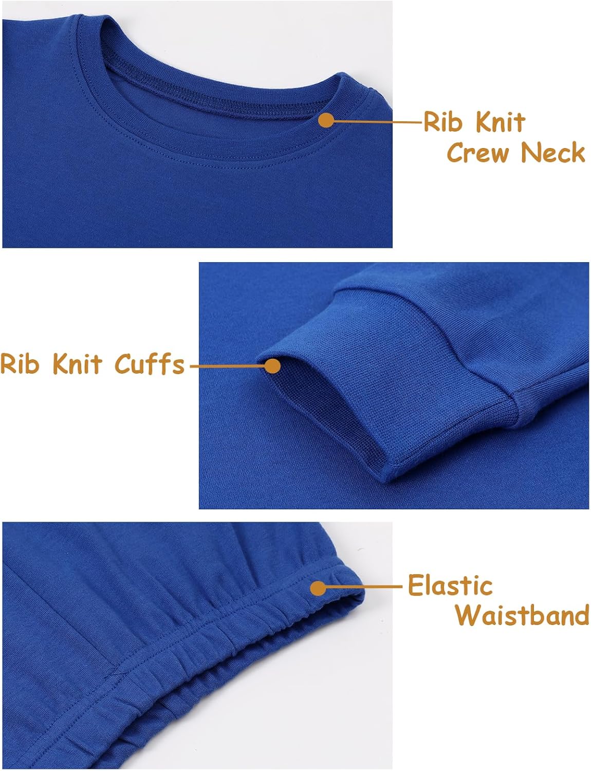 A&J DESIGN Pajamas Set for Kids 2-14 Years, 100% Cotton Solid Color 2 Piece Pjs - Image 6