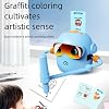 روبوت رسم تفاعلي للأطفال - لعبة روبوتات تفاعلية صوتية مقاس 11x12.5 سم مع 100 بطاقة كلمات و12 قلمًا ملونًا، ألعاب تعليمية ذكية للرسم من مونتيسوريس، هدية للأولاد والبنات بعمر 5+ عامًا