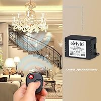 Vista 3 de eMylo Interruptor remoto inalámbrico, RF DC 6 V 1 canal, transmisor de interruptor de luz con receptor, interruptor de control remoto de 433 Mhz