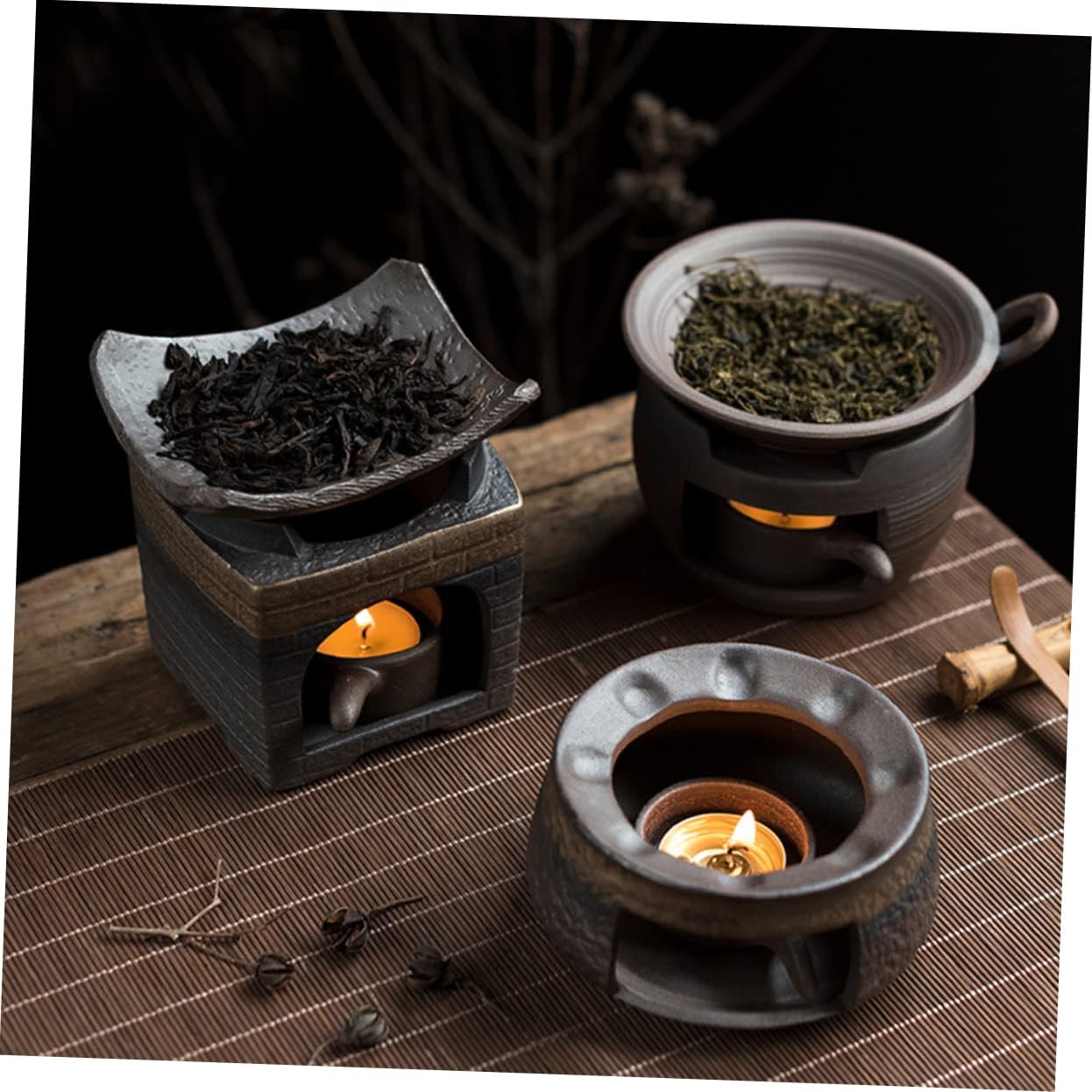 Ceramic Tea Warmer for Teapot Retro Design Lightweight and Portable for Home Office and Tea House Compact for Easy Storage