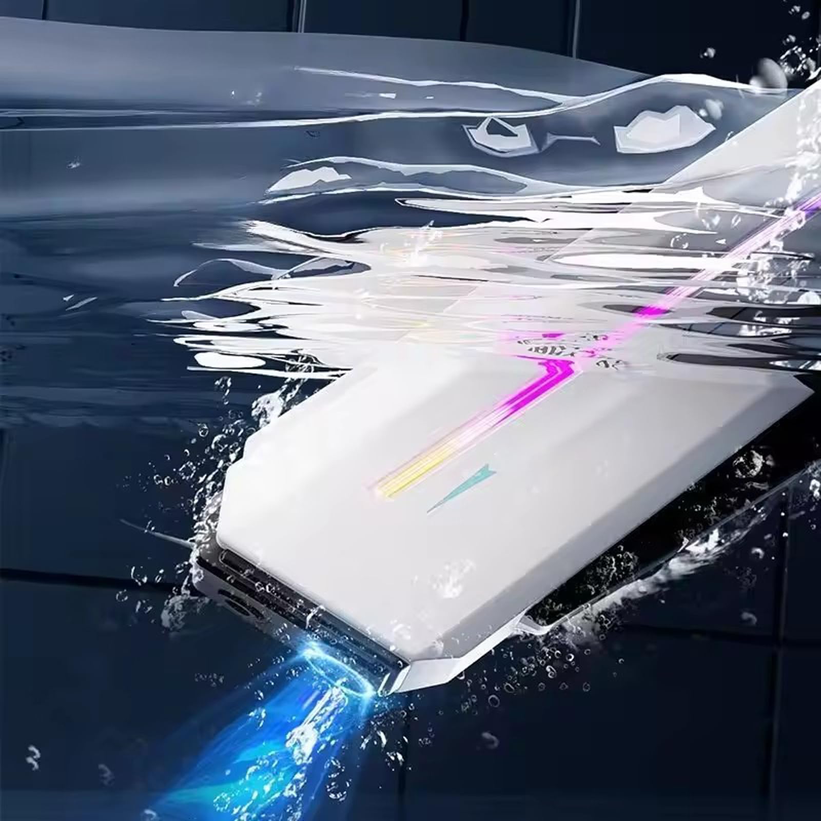 RapidJet Pro - Electric Pulse Water Gun, Automatische Nachfüllfunktion, 7 Farben LED-Lichteffekte Wasserpistolen mit 10 Metern Reichweite, Sommer Outdoor Spielzeug für Erwachsene und Kinder (Schwarz)